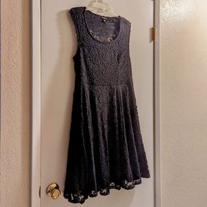 Torrid - Size 0 - Lace Surplice Back Skater Dress - Black